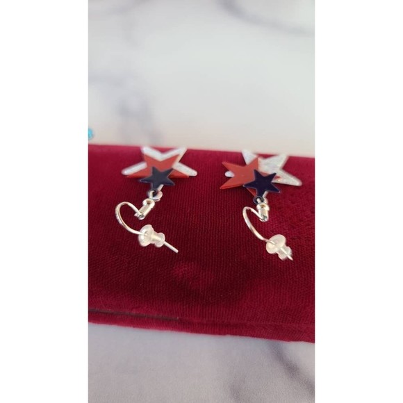 Vintage Patriotic Dangling Earrings - Picture 9 of 10